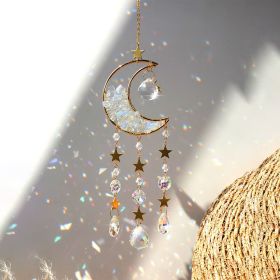 1pc Rainbow Maker Sun Catcher - Indoor/Outdoor Window Prism Moon Mini Dream Catcher with Crystals and Healing Stones - Garden Tree Decorations (Option: sizeOne Size)