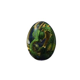 1 Set Lava Dragon Egg Crystal Transparent Resin Statue Luminous Dinosaur Eggs Souvenir Resin Craft Ornamental Home Decor Gifts (Option: ColorGreen)
