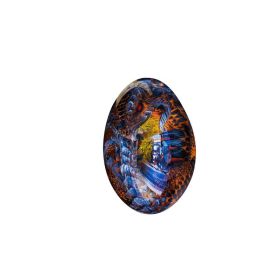 1 Set Lava Dragon Egg Crystal Transparent Resin Statue Luminous Dinosaur Eggs Souvenir Resin Craft Ornamental Home Decor Gifts (Option: ColorBlue)