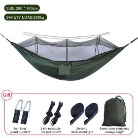 Sleeping hammock Outdoor Parachute Camping Hanging Sleeping Bed Swing Portable Double Chair wholesale (Option: ColorUpgrade army green)