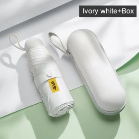 Five-Folding Portable Sun Umbrella Small Mini Protection Uv Fold Umbrella Pocket Capsule Sunshade Umbrella Outdoor Camp Parasol (Option: ColorWhite with box)