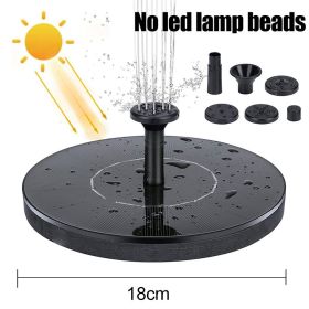 18/16/13cm Solar Water Fountain Colorful Fountain Floating Solar Powered Pool Pond Waterfall Fountain Pump Garden Outdoor Decor (Option: Color18cm no led)