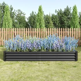 Raised Garden Bed Kit - Metal Raised Bed Garden7.6x3.7x0.98ft for Flower Planters;  Vegetables Herb Black (Option: Colorblack)
