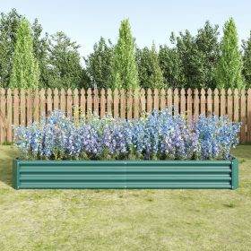 Raised Garden Bed Kit - Metal Raised Bed Garden7.6x3.7x0.98ft for Flower Planters;  Vegetables Herb Black (Option: ColorGreen)