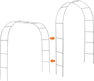 Black Garden Arch Arbors, Trellis for Climbing Plants Outdoor 6-8ft, Two Way Assemble Wedding Decoration Metal Arch (Option: ColorWhite)