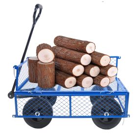 Tools cart Wagon Cart Garden cart trucks make it easier to transport firewood (Option: colourblue)