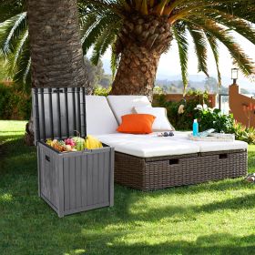Free shipping 51gal 195L Outdoor Garden Plastic Storage Deck Box Chest Tools Cushions Toys Lockable Seat Waterproof  YJ (Option: ColorGrey)