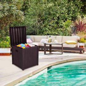 Free shipping 51gal 195L Outdoor Garden Plastic Storage Deck Box Chest Tools Cushions Toys Lockable Seat Waterproof  YJ (Option: ColorBrown)