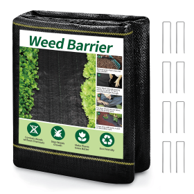 Weed Barrier Landscape Fabric with U-Shaped Securing Pegs, Heavy-Duty Block Gardening Mat Weed Control (Option: Size5X300)