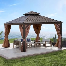 Brown Gazebo (Powder Coated) (Option: Size12*12FT)