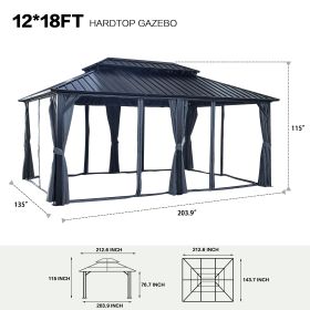 Luxembourg Gazebo (Powder Coated) (Option: Size12*18FT)