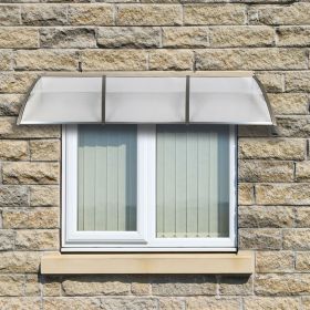 DIY 120"x 40" Window Awning Front Door Canopy Cover Yard Garden Outdoor RT (Option: ColorTransparent)
