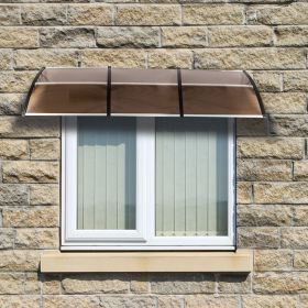 DIY 120"x 40" Window Awning Front Door Canopy Cover Yard Garden Outdoor RT (Option: ColorBrown)