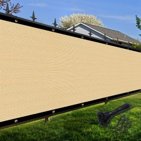 Artpuch Privacy Fence Screen Sand Customized Outdoor Mesh Panels for Backyard, Balcony,Patio,Construction Site with Zip Ties (Color: Sand, size: 3x156 ft)