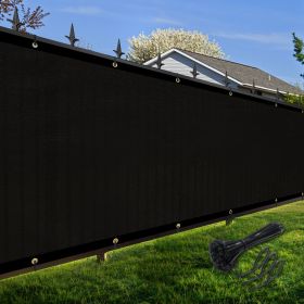 Artpuch Privacy Fence Screen Black Customized Outdoor Mesh Panels for Backyard, Balcony,Patio,Construction Site with Zip Ties (Color: Black, size: 6x35 ft)