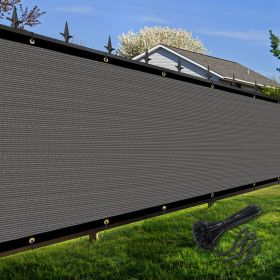 Artpuch Privacy Fence Screen Dark Grey Customized Outdoor Mesh Panels for Backyard, Balcony,Patio,Construction Site with Zip Ties (Color: Dark Grey, size: 8x8 ft)
