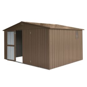 Backyard Storage Shed 11'x 9' with Galvanized Steel Frame & Windows (Color: as Pic)