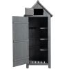 Outdoor Tool Storage Cabinet, Wooden Fir Garden Shed with Single Storage Door