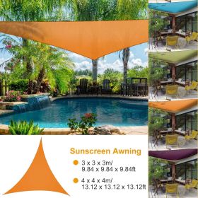 13.12ft Shade Sail Patio Cover Shade Canopy Camping Sail Awning Sail Sunscreen Shelter Triangle Cover (Option: ColorOrange)