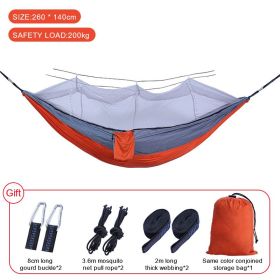 Sleeping hammock Outdoor Parachute Camping Hanging Sleeping Bed Swing Portable Double Chair wholesale (Option: ColorUpgrade orange gray)