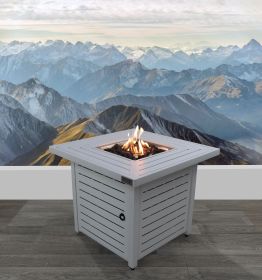 25" H x 30" W Steel Propane/Natural Gas Fire Pit Table (Option: WhiteCM-0130)