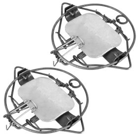 2Pcs Animal Spring Trap Sturdy Iron Animal Snap Trap 7In Powerful Reusable Fox Raccoon Rabbit Skunk Feral Small Medium Sized Animal Hunting Trap (Option: 6in)